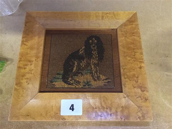Tunbridge Ware tesserae mosaic panel of a King Charles Spaniel